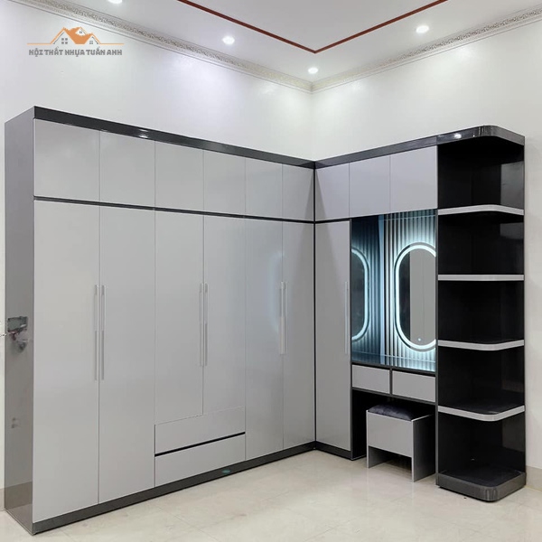 Bộ tủ kệ nội thất nhựa cao cấp đồng bộ, tiện nghi