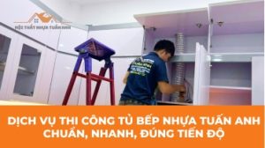 Thi công tủ bếp nhựa