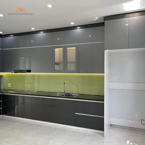 Bộ tủ bếp Acrylic đa màu sắc, phong cách hiện đại