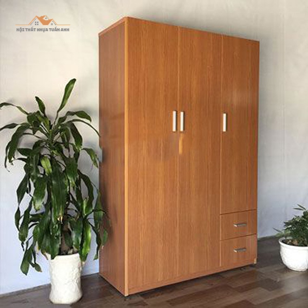 tủ nhựa phòng ngủ vân gỗ hiện đại sang trọng